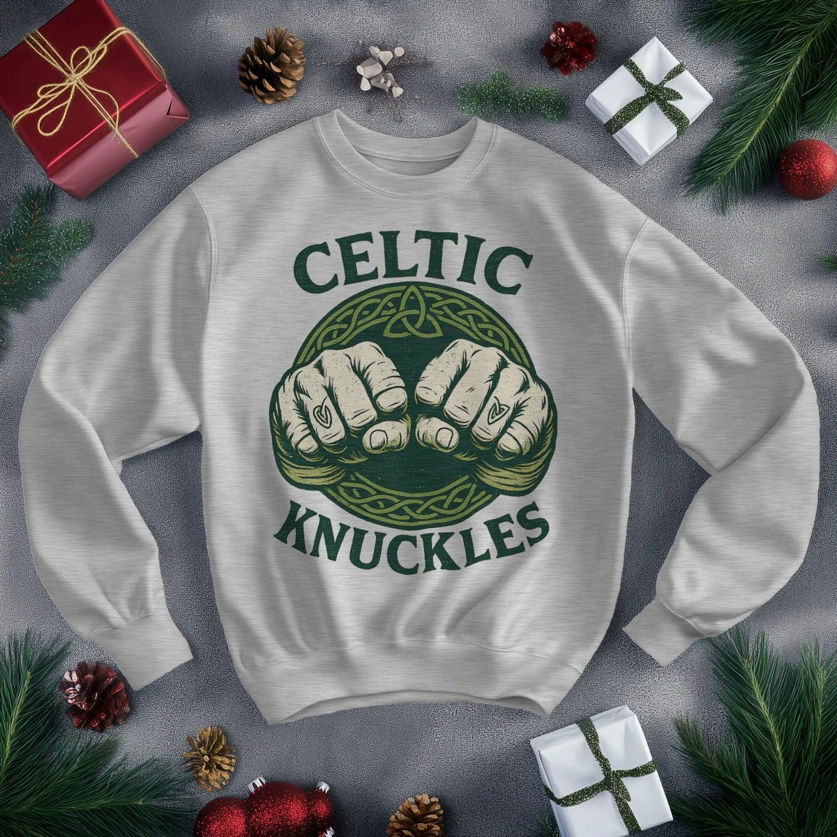 Irish Sweatshirt - Knuckles Knot, Unisex Matchday Wear - Celtic Wolfwear