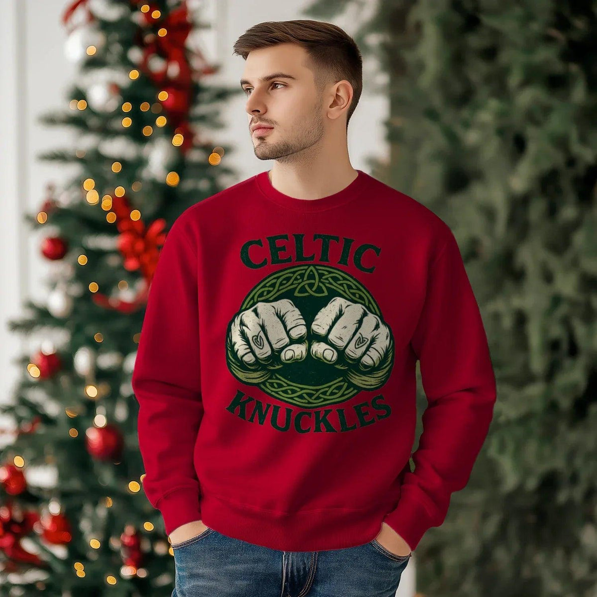 Irish Sweatshirt - Knuckles Knot, Unisex Matchday Wear - Celtic Wolfwear