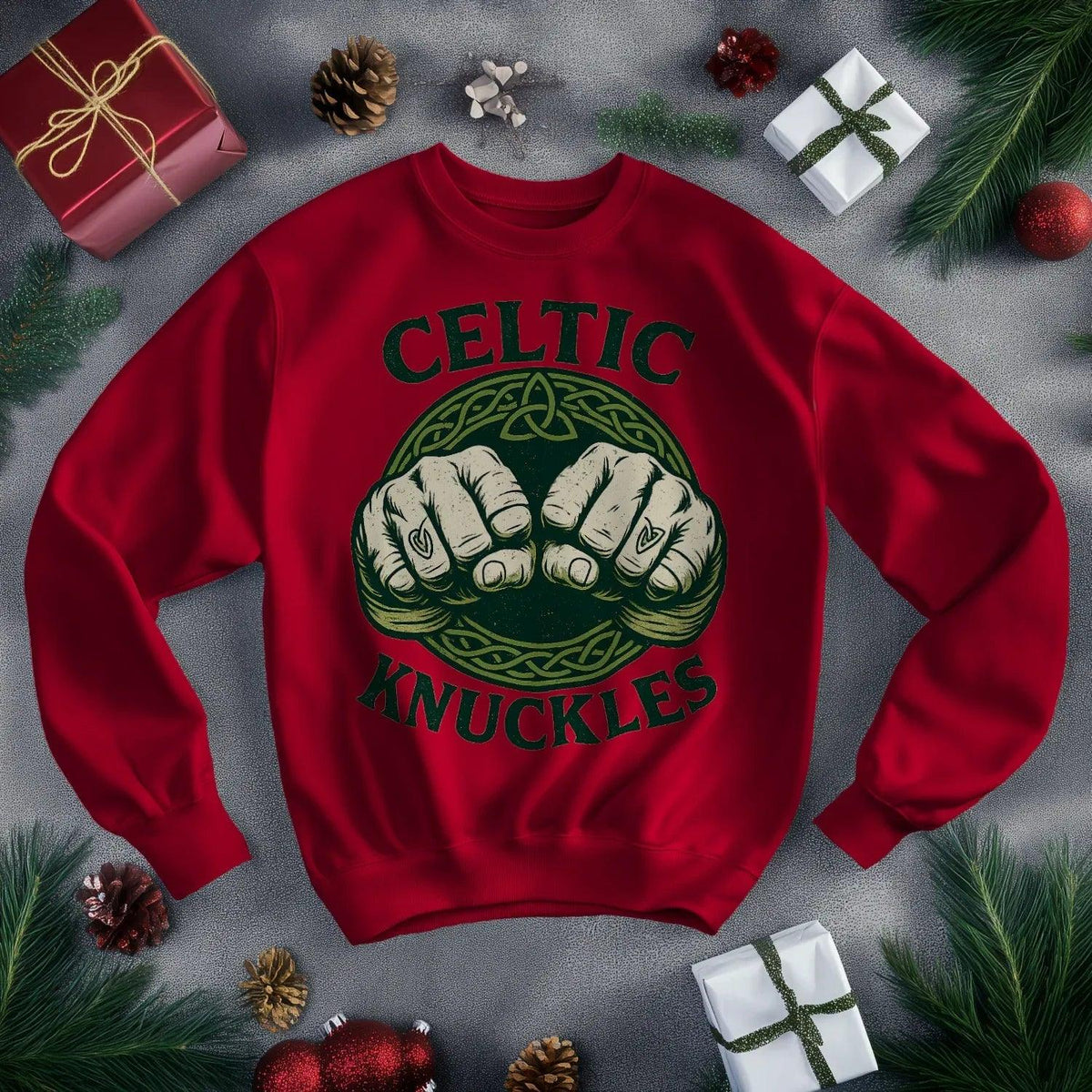 Irish Sweatshirt - Knuckles Knot, Unisex Matchday Wear - Celtic Wolfwear