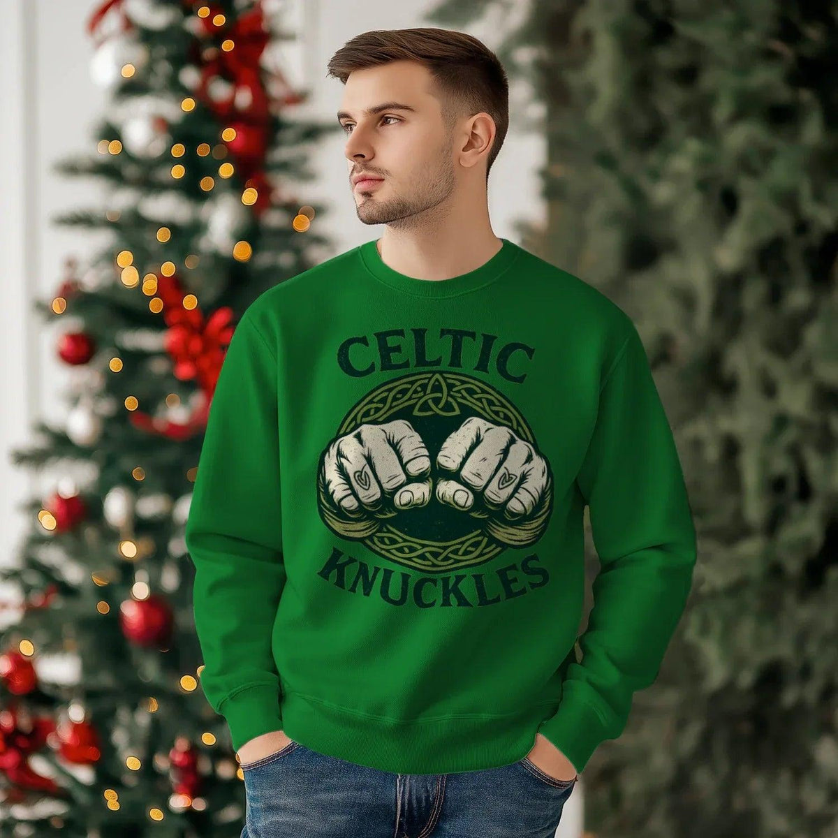 Irish Sweatshirt - Knuckles Knot, Unisex Matchday Wear - Celtic Wolfwear