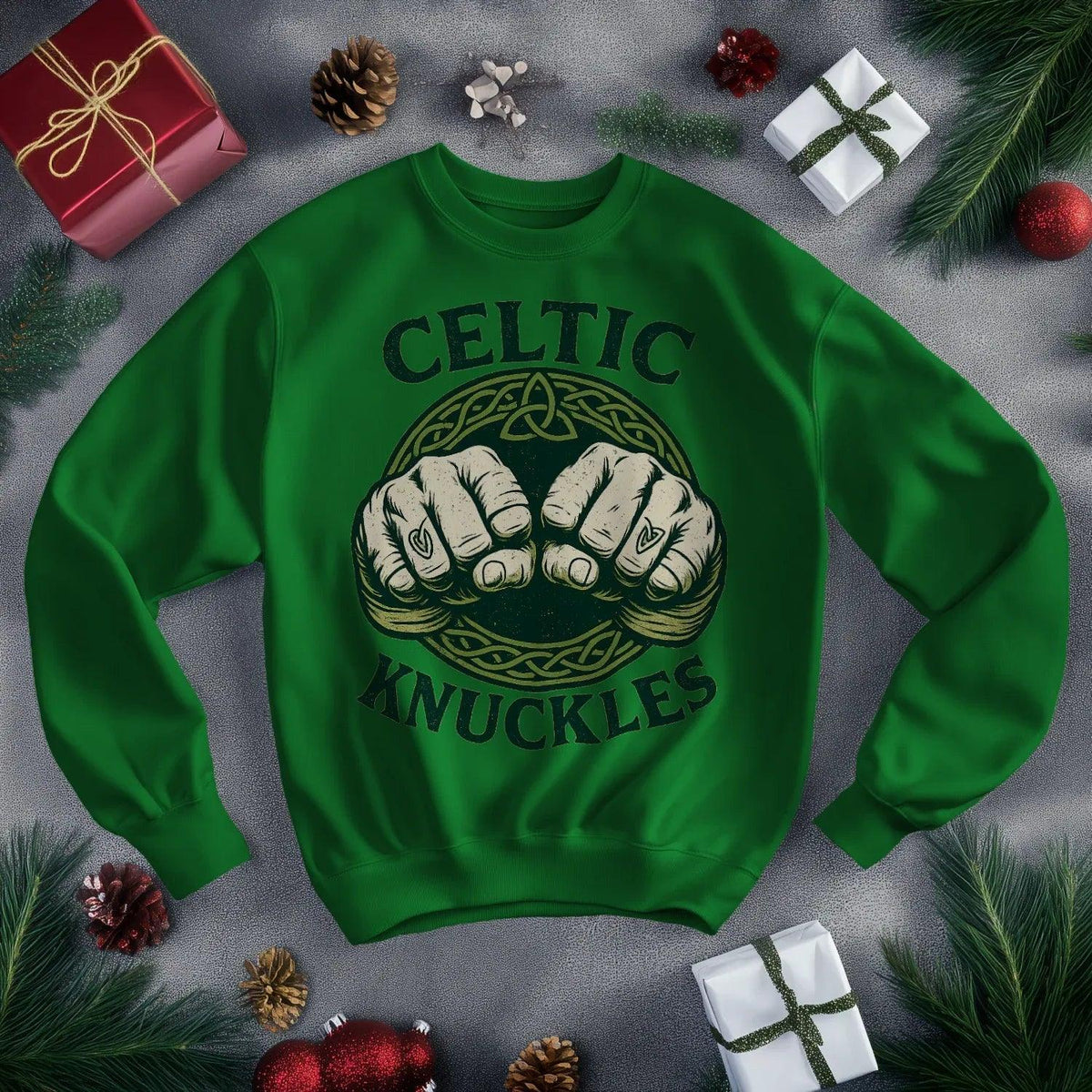 Irish Sweatshirt - Knuckles Knot, Unisex Matchday Wear - Celtic Wolfwear