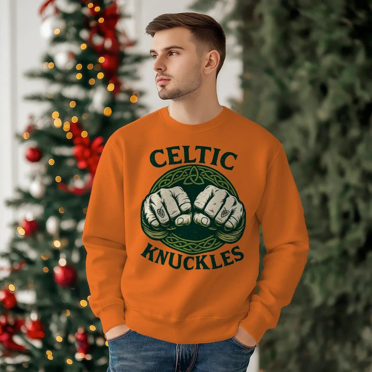 Irish Sweatshirt - Knuckles Knot, Unisex Matchday Wear - Celtic Wolfwear
