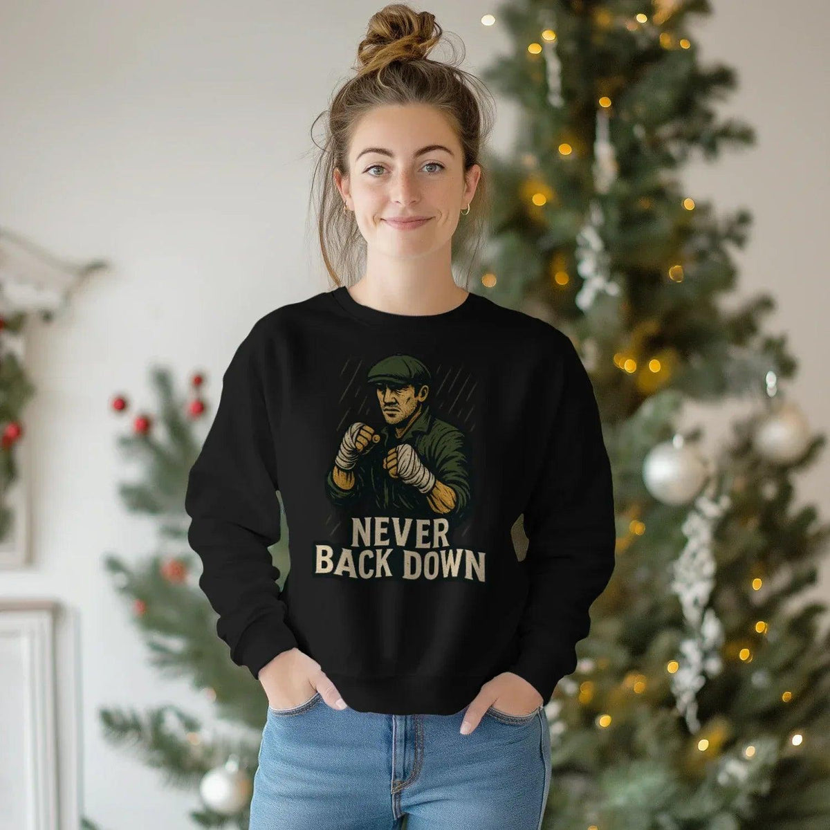 Irish Sweatshirt - Never Back Down, Heritage Streetwear - Celtic Wolfwear