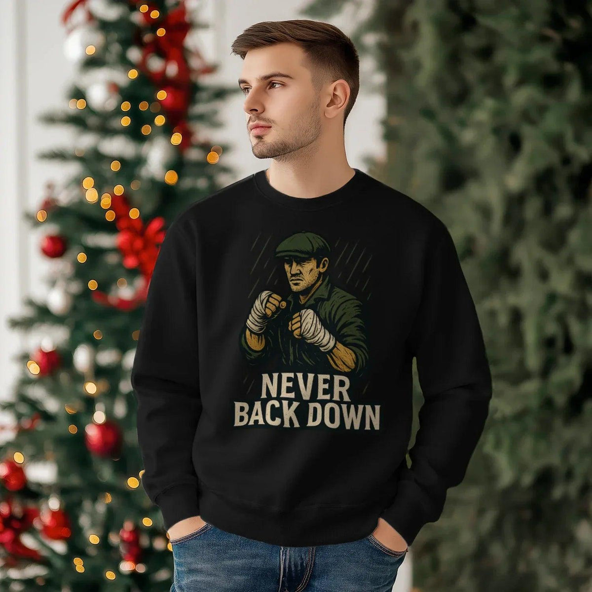 Irish Sweatshirt - Never Back Down, Heritage Streetwear - Celtic Wolfwear