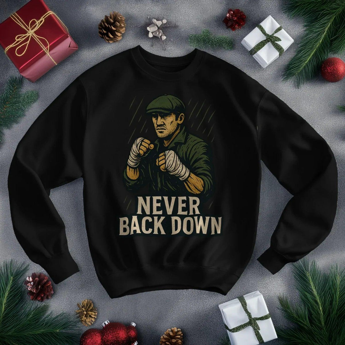 Irish Sweatshirt - Never Back Down, Heritage Streetwear - Celtic Wolfwear