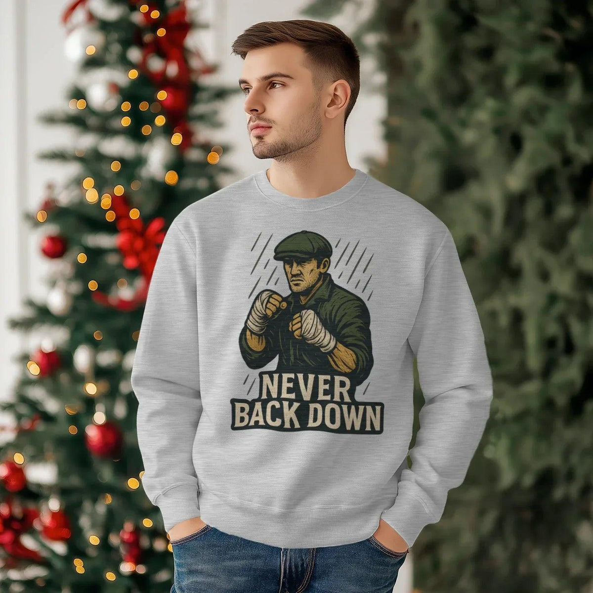 Irish Sweatshirt - Never Back Down, Heritage Streetwear - Celtic Wolfwear