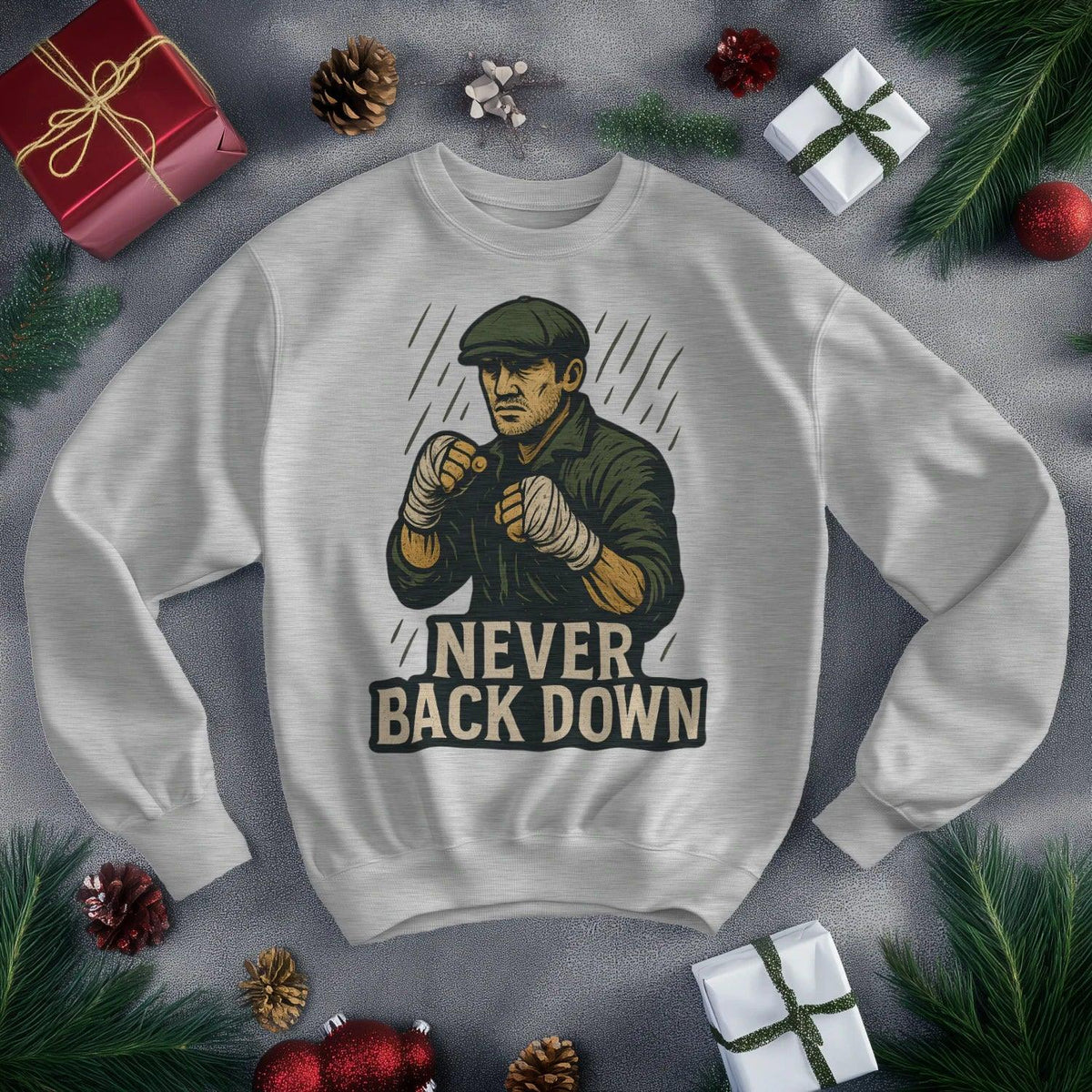 Irish Sweatshirt - Never Back Down, Heritage Streetwear - Celtic Wolfwear
