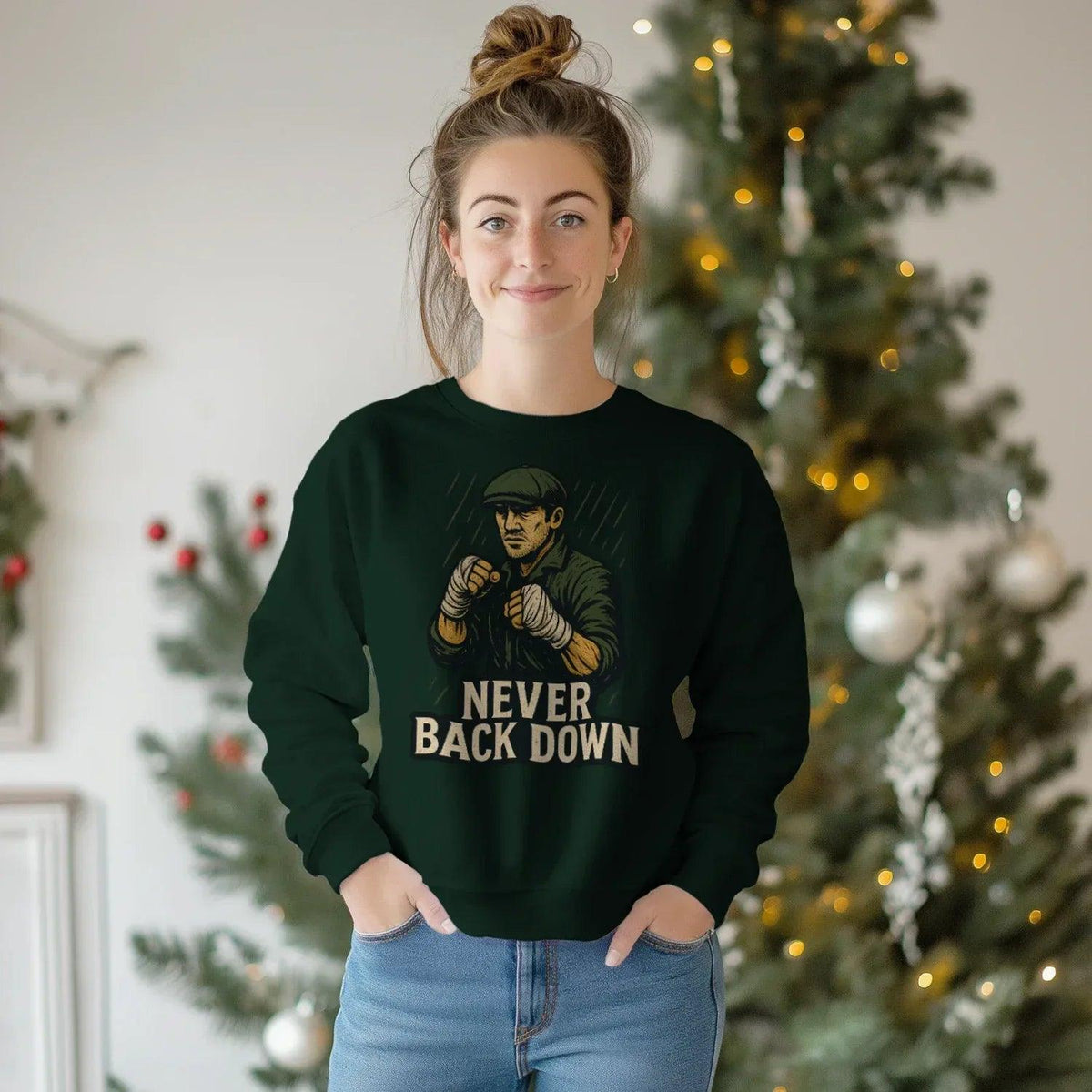 Irish Sweatshirt - Never Back Down, Heritage Streetwear - Celtic Wolfwear