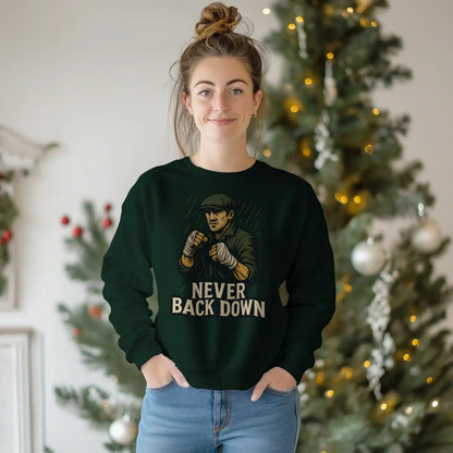 Irish Sweatshirt - Never Back Down, Heritage Streetwear - Celtic Wolfwear