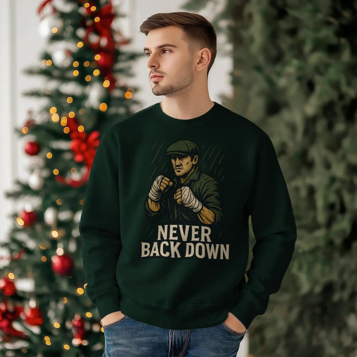 Irish Sweatshirt - Never Back Down, Heritage Streetwear - Celtic Wolfwear