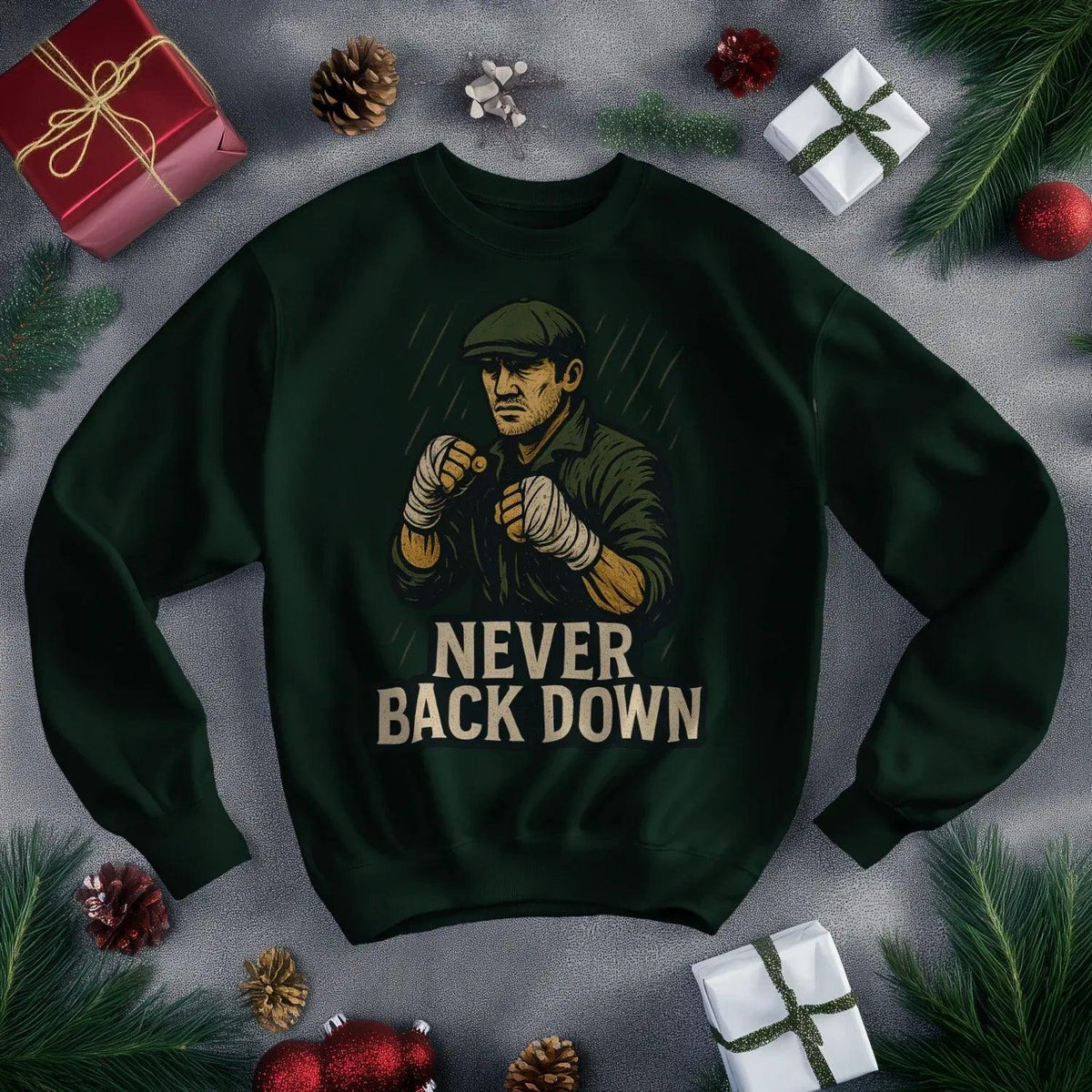 Irish Sweatshirt - Never Back Down, Heritage Streetwear - Celtic Wolfwear