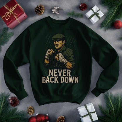 Irish Sweatshirt - Never Back Down, Heritage Streetwear - Celtic Wolfwear