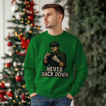 Irish Sweatshirt - Never Back Down, Heritage Streetwear - Celtic Wolfwear