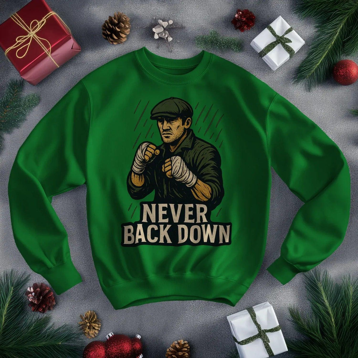Irish Sweatshirt - Never Back Down, Heritage Streetwear - Celtic Wolfwear
