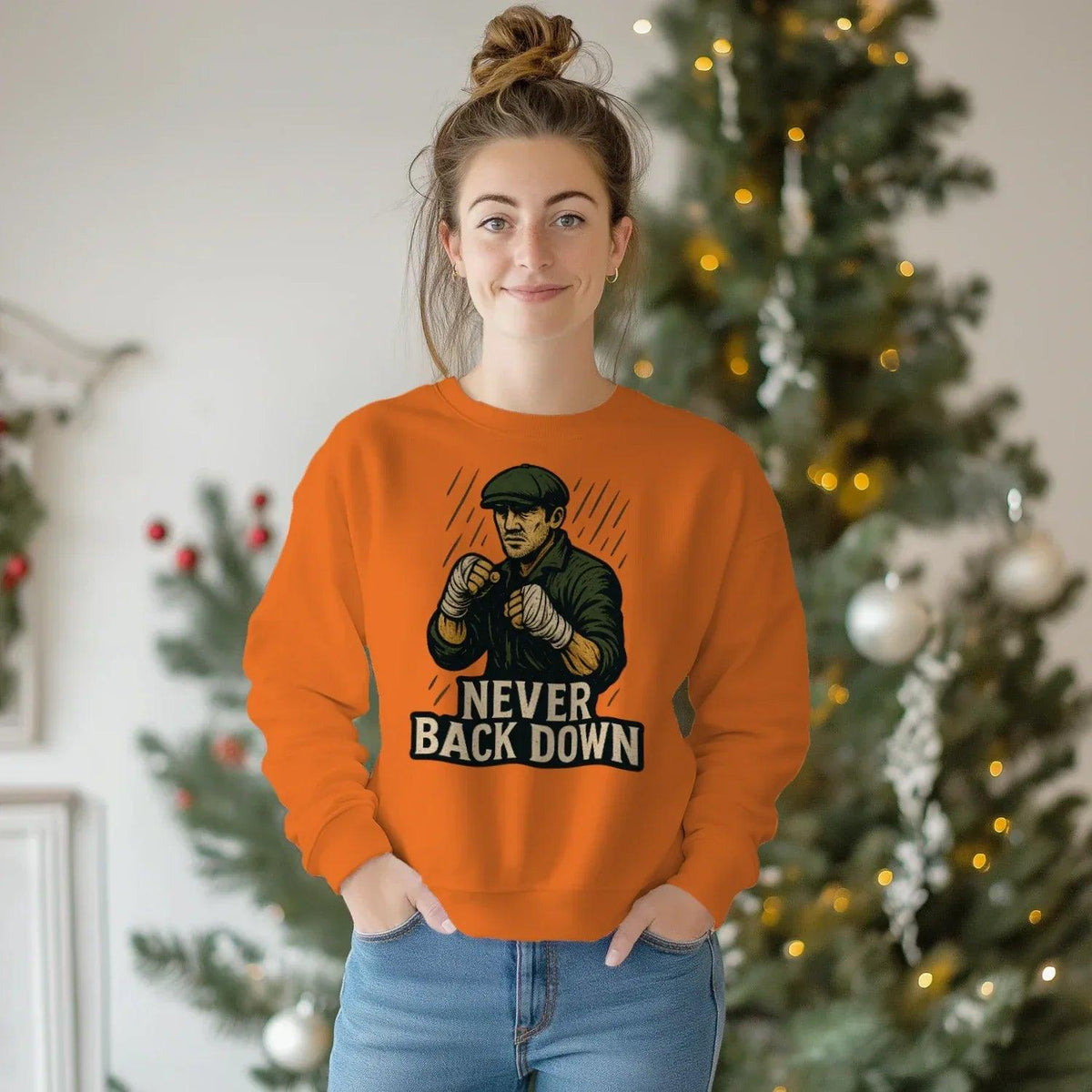 Irish Sweatshirt - Never Back Down, Heritage Streetwear - Celtic Wolfwear