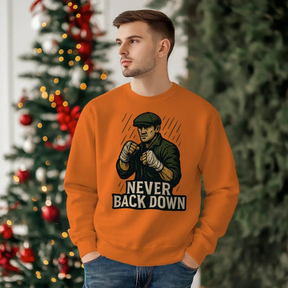 Irish Sweatshirt - Never Back Down, Heritage Streetwear - Celtic Wolfwear