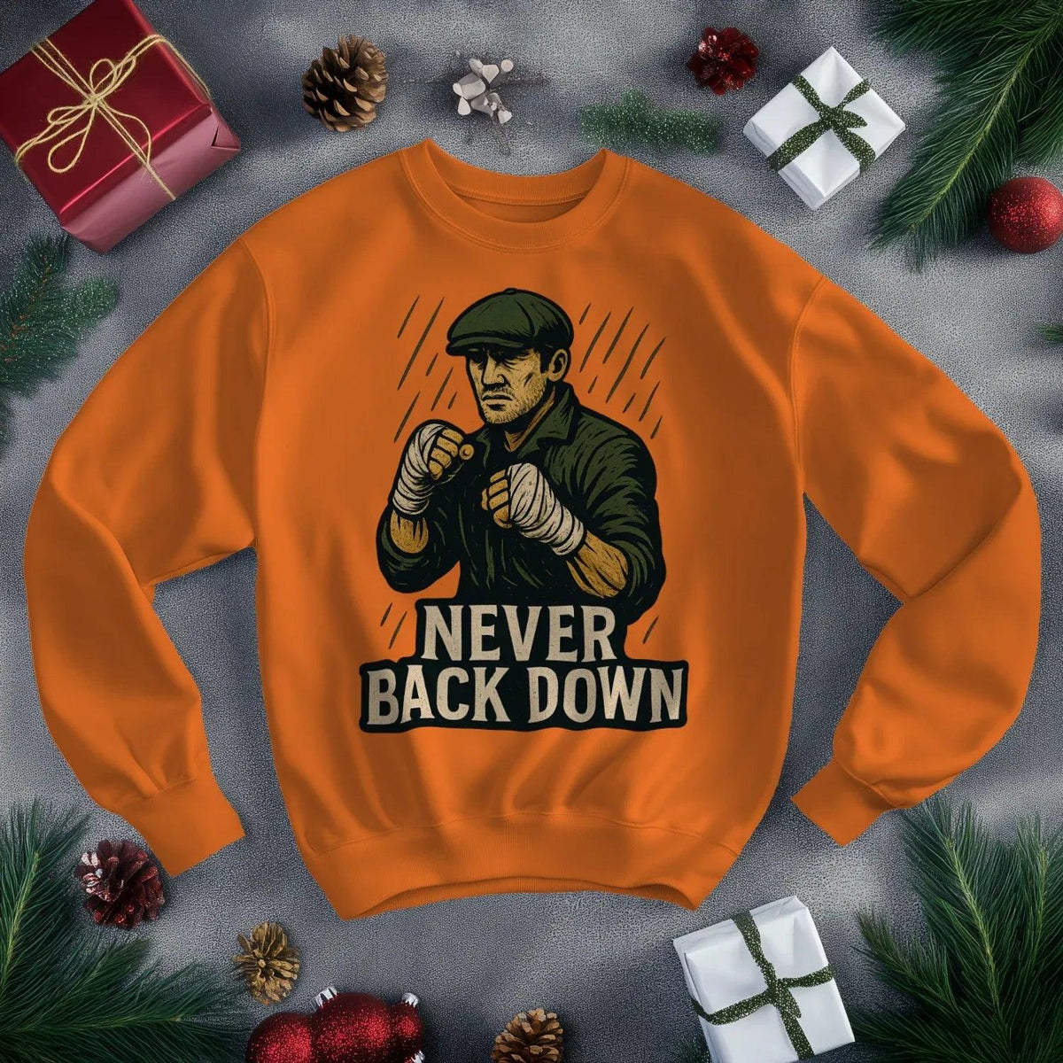 Irish Sweatshirt - Never Back Down, Heritage Streetwear - Celtic Wolfwear