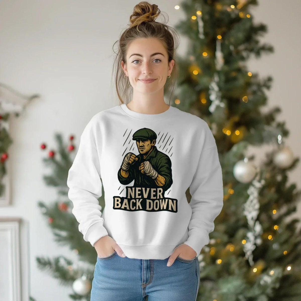 Irish Sweatshirt - Never Back Down, Heritage Streetwear - Celtic Wolfwear