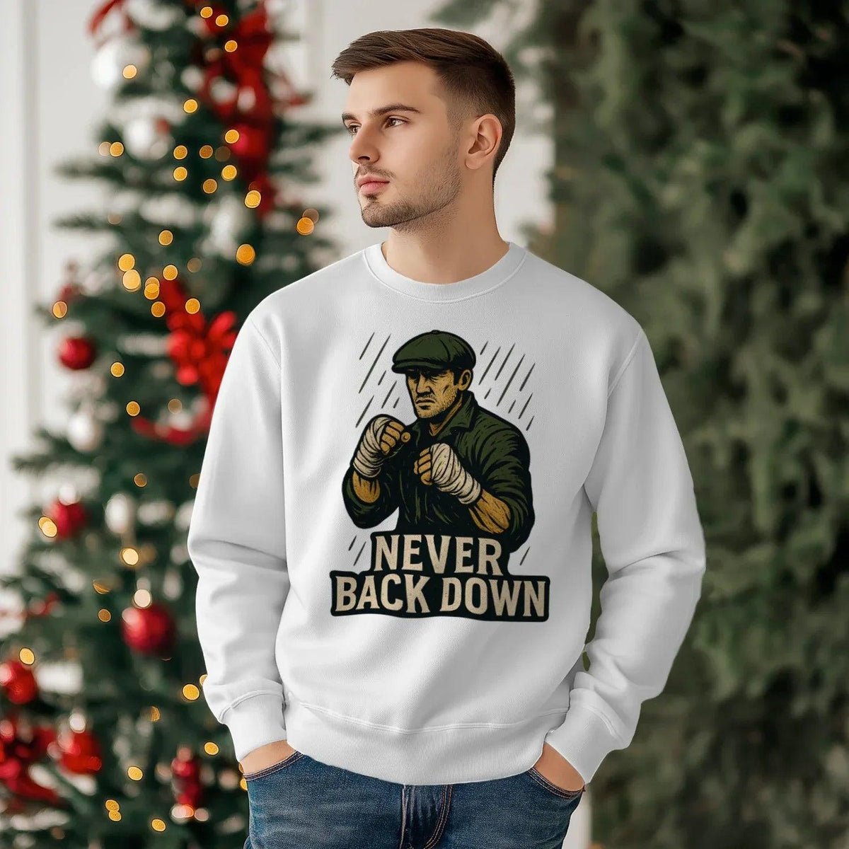 Irish Sweatshirt - Never Back Down, Heritage Streetwear - Celtic Wolfwear