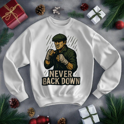 Irish Sweatshirt - Never Back Down, Heritage Streetwear - Celtic Wolfwear