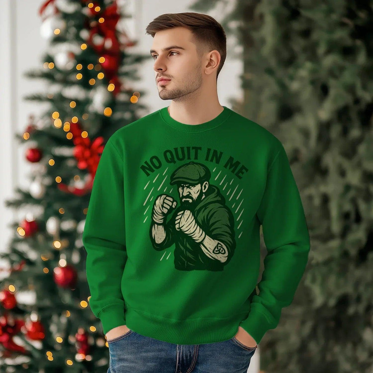 Irish Sweatshirt - No Quit in Me, Unisex Matchday Wear - Celtic Wolfwear
