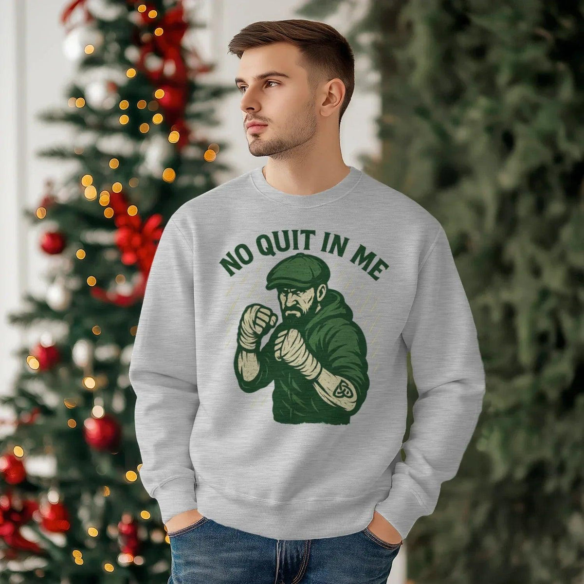 Irish Sweatshirt - No Quit in Me, Unisex Matchday Wear - Celtic Wolfwear