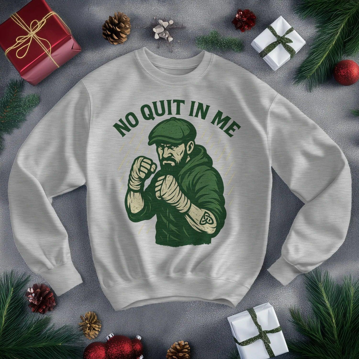 Irish Sweatshirt - No Quit in Me, Unisex Matchday Wear - Celtic Wolfwear