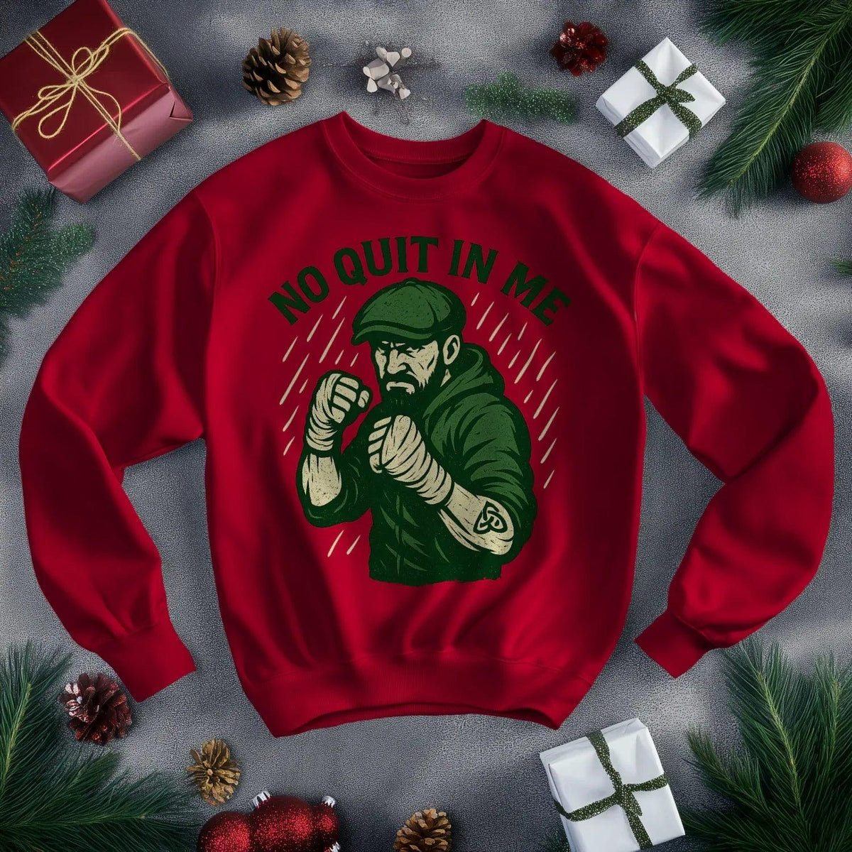 Irish Sweatshirt - No Quit in Me, Unisex Matchday Wear - Celtic Wolfwear
