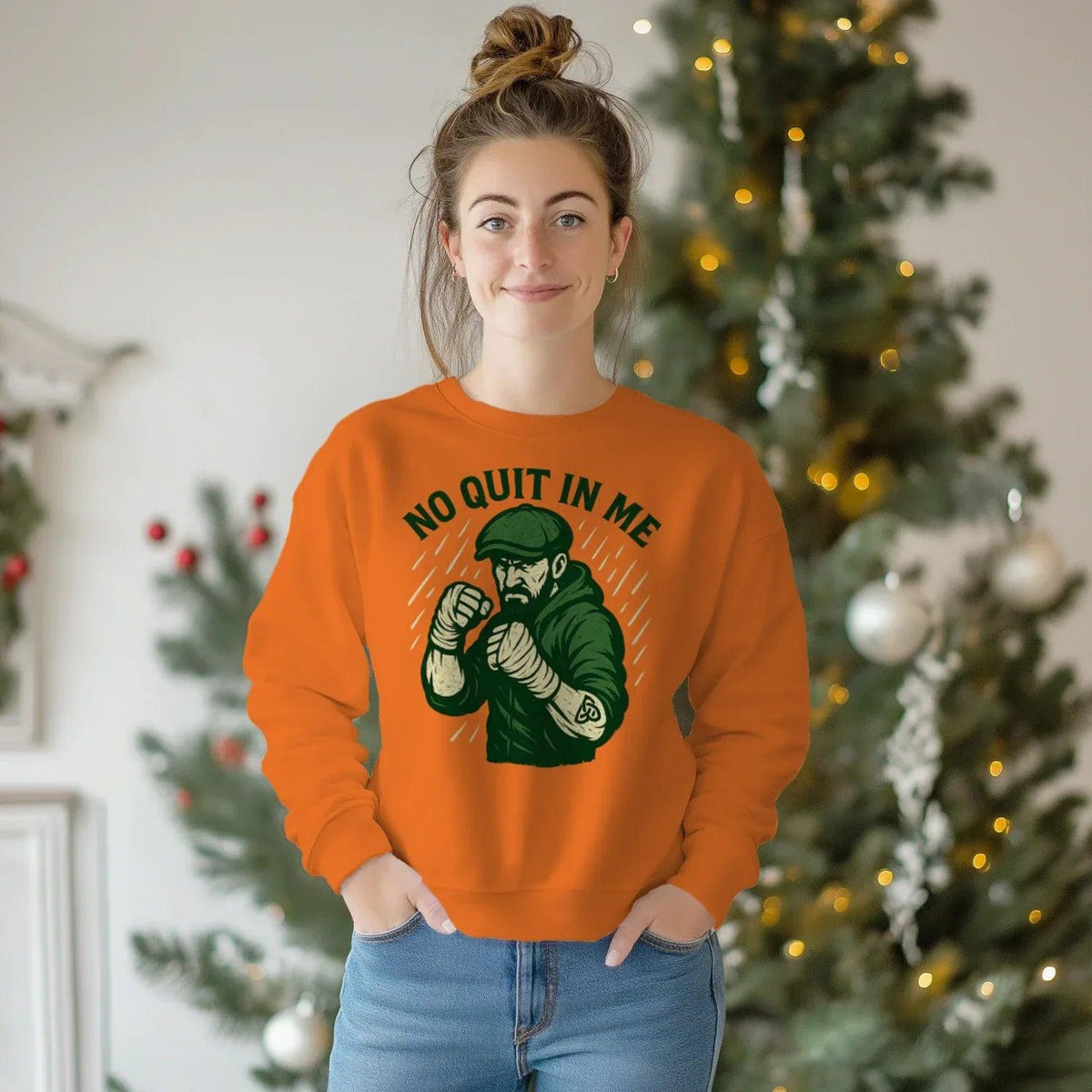 Irish Sweatshirt - No Quit in Me, Unisex Matchday Wear - Celtic Wolfwear