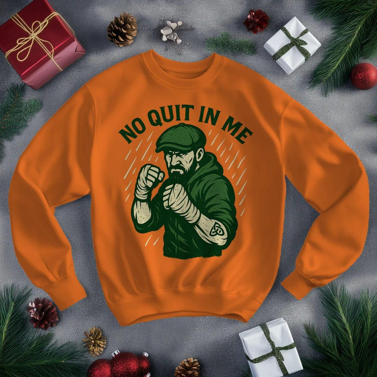Irish Sweatshirt - No Quit in Me, Unisex Matchday Wear - Celtic Wolfwear