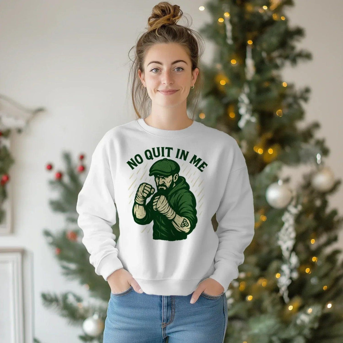 Irish Sweatshirt - No Quit in Me, Unisex Matchday Wear - Celtic Wolfwear