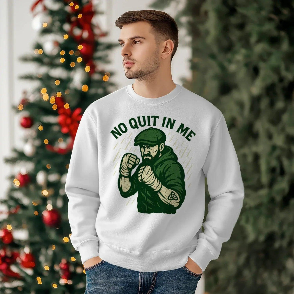 Irish Sweatshirt - No Quit in Me, Unisex Matchday Wear - Celtic Wolfwear