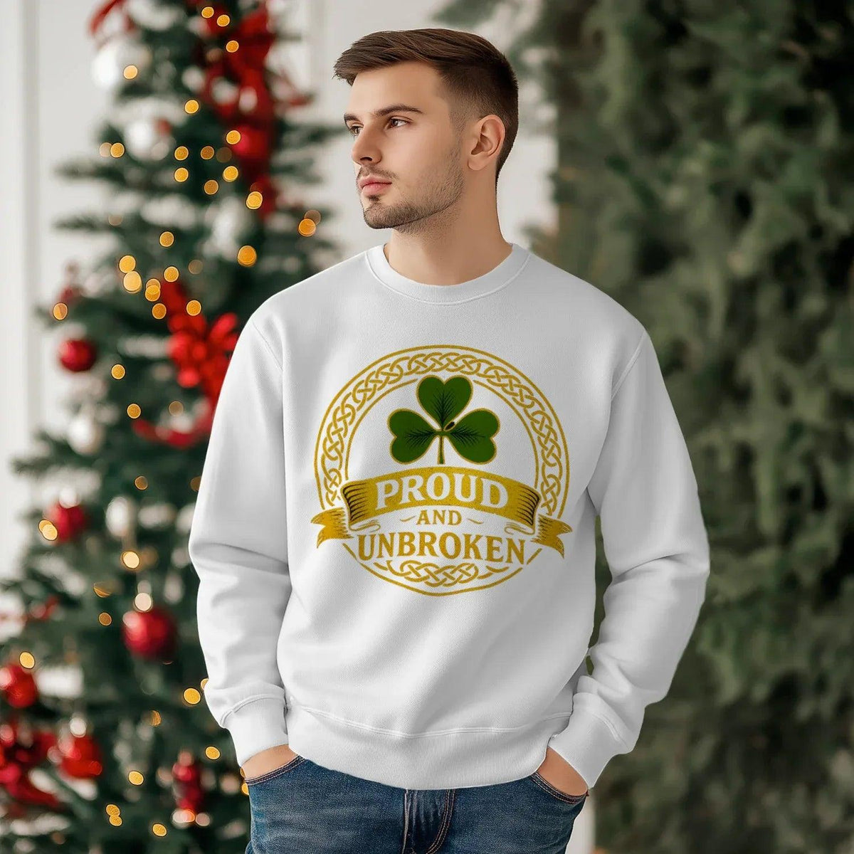 Irish Sweatshirt - Proud and Unbroken Unisex Streetwear - Celtic Wolfwear