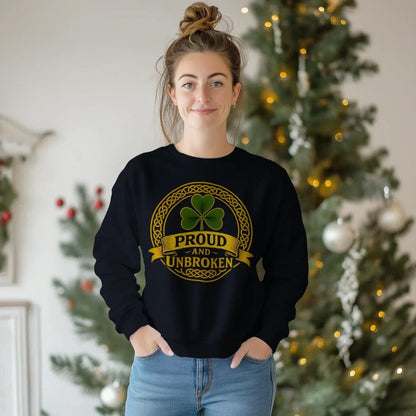 Irish Sweatshirt - Proud and Unbroken Unisex Streetwear - Celtic Wolfwear