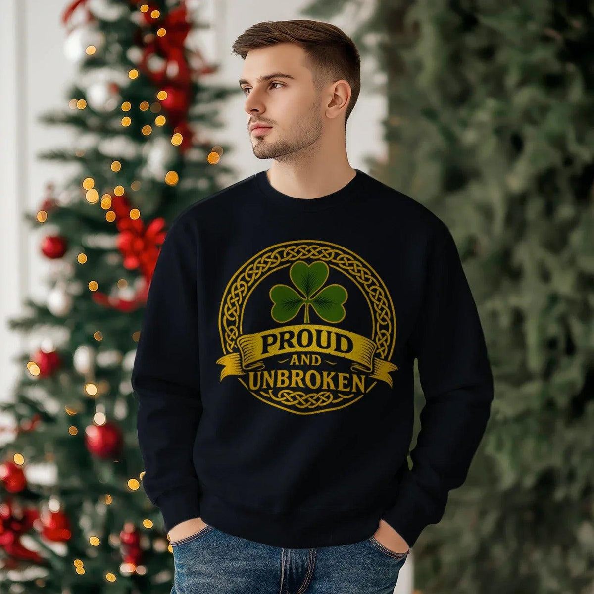 Irish Sweatshirt - Proud and Unbroken Unisex Streetwear - Celtic Wolfwear