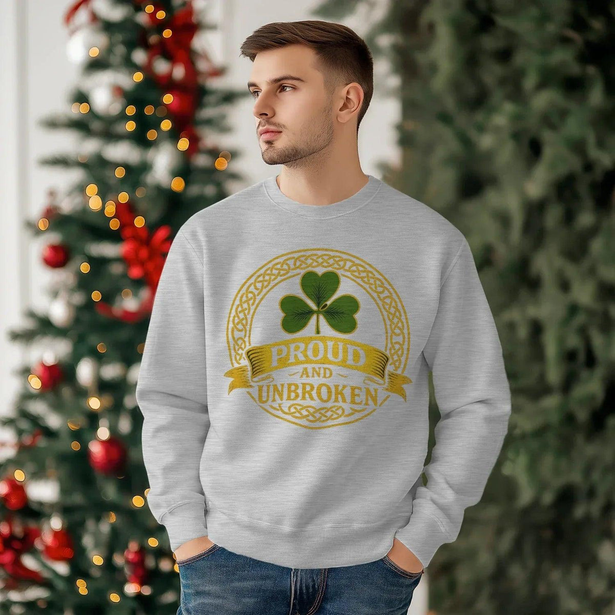 Irish Sweatshirt - Proud and Unbroken Unisex Streetwear - Celtic Wolfwear