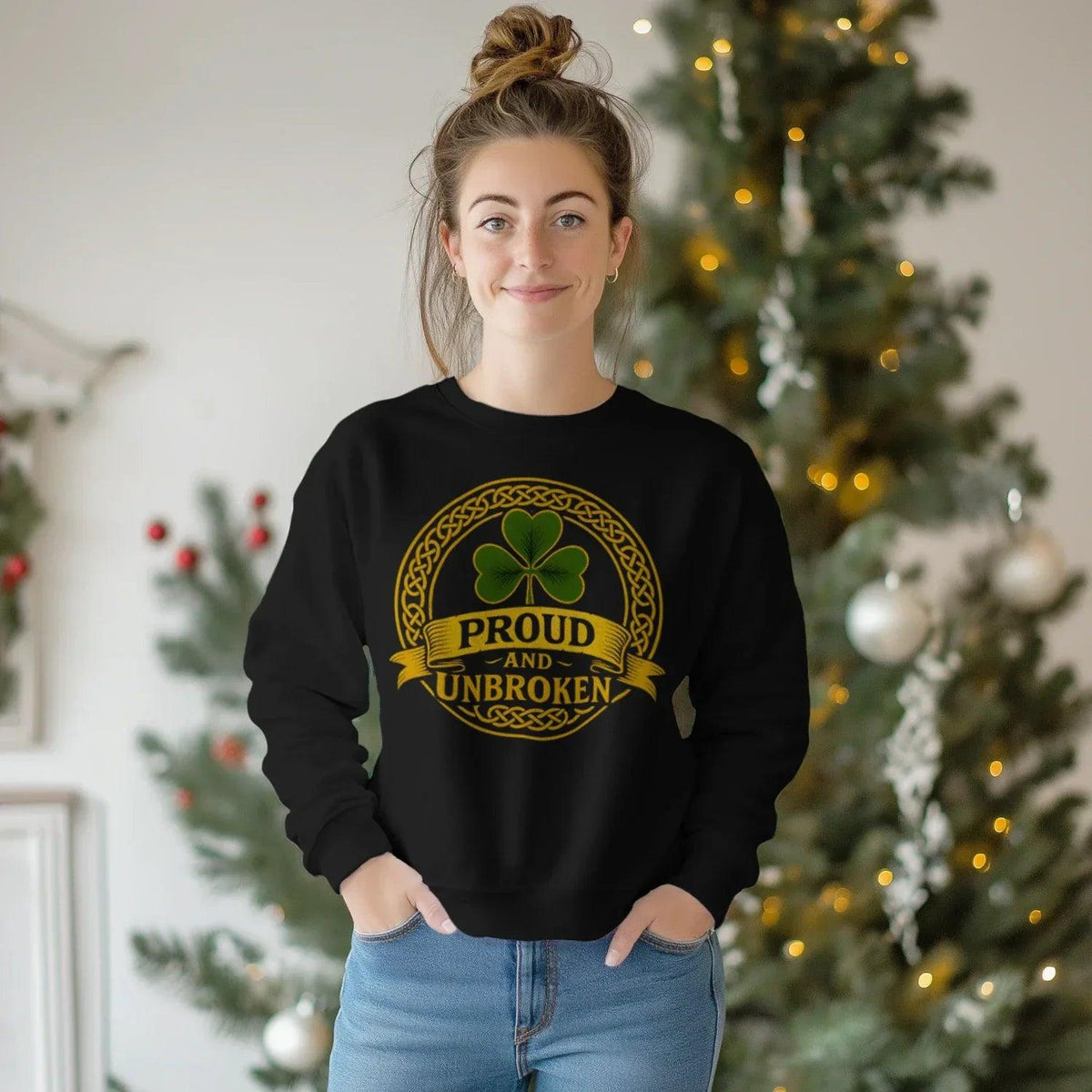 Irish Sweatshirt - Proud and Unbroken Unisex Streetwear - Celtic Wolfwear