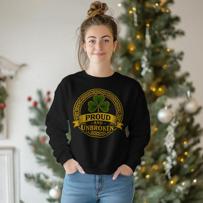 Irish Sweatshirt - Proud and Unbroken Unisex Streetwear - Celtic Wolfwear