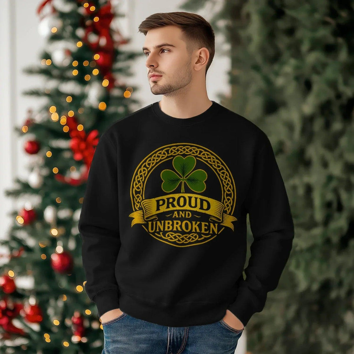 Irish Sweatshirt - Proud and Unbroken Unisex Streetwear - Celtic Wolfwear