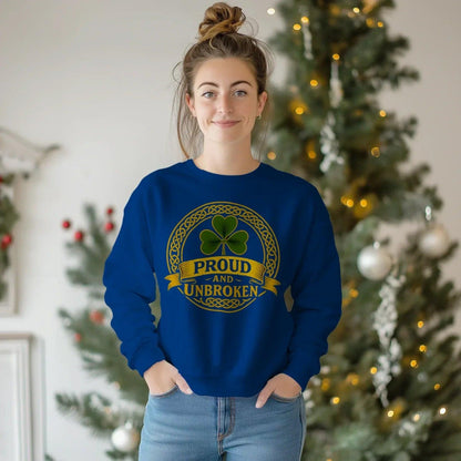 Irish Sweatshirt - Proud and Unbroken Unisex Streetwear - Celtic Wolfwear