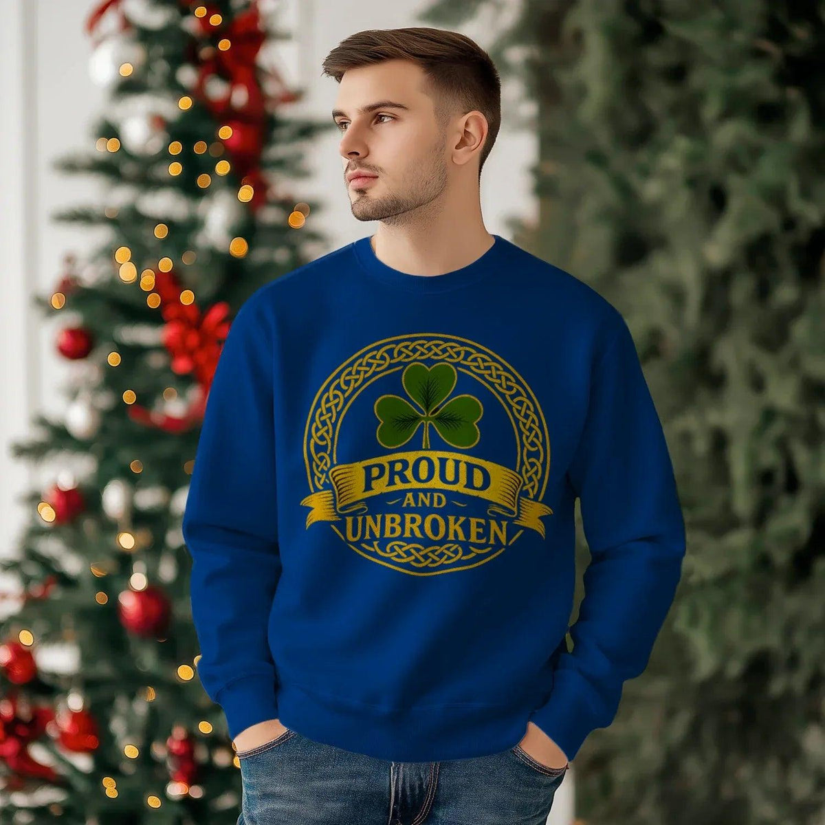 Irish Sweatshirt - Proud and Unbroken Unisex Streetwear - Celtic Wolfwear
