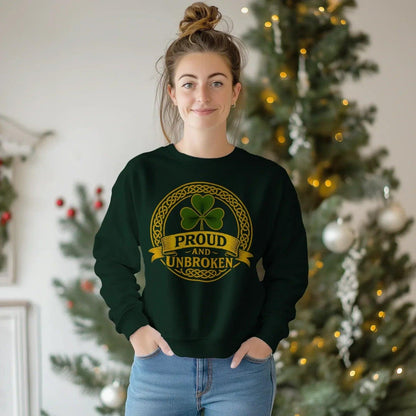 Irish Sweatshirt - Proud and Unbroken Unisex Streetwear - Celtic Wolfwear