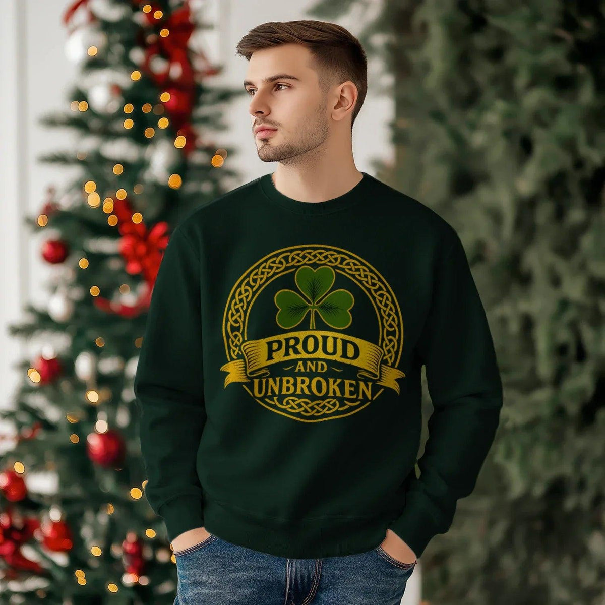 Irish Sweatshirt - Proud and Unbroken Unisex Streetwear - Celtic Wolfwear