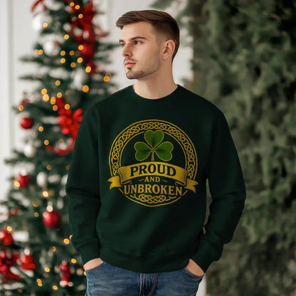 Irish Sweatshirt - Proud and Unbroken Unisex Streetwear - Celtic Wolfwear
