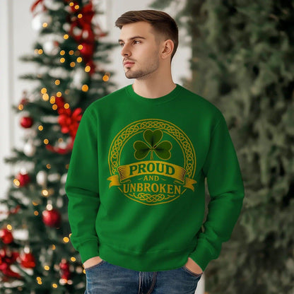 Irish Sweatshirt - Proud and Unbroken Unisex Streetwear - Celtic Wolfwear