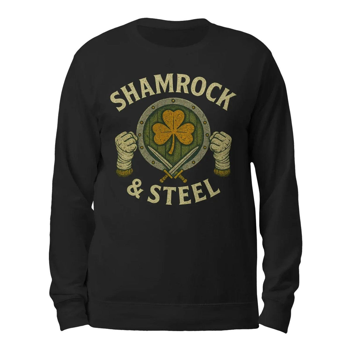 Irish Sweatshirt - Shamrock and Steel Unisex Streetwear - Celtic Wolfwear