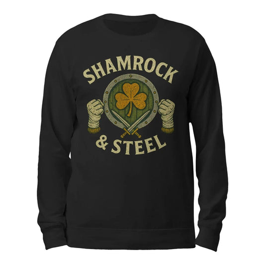 Irish Sweatshirt - Shamrock and Steel Unisex Streetwear - Celtic Wolfwear