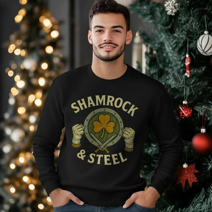 Irish Sweatshirt - Shamrock and Steel Unisex Streetwear - Celtic Wolfwear