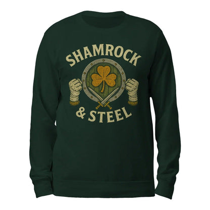Irish Sweatshirt - Shamrock and Steel Unisex Streetwear - Celtic Wolfwear