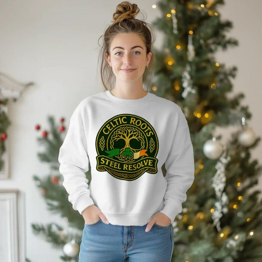 Irish Sweatshirt - Steel Resolve Roots Unisex Streetwear - Celtic Wolfwear
